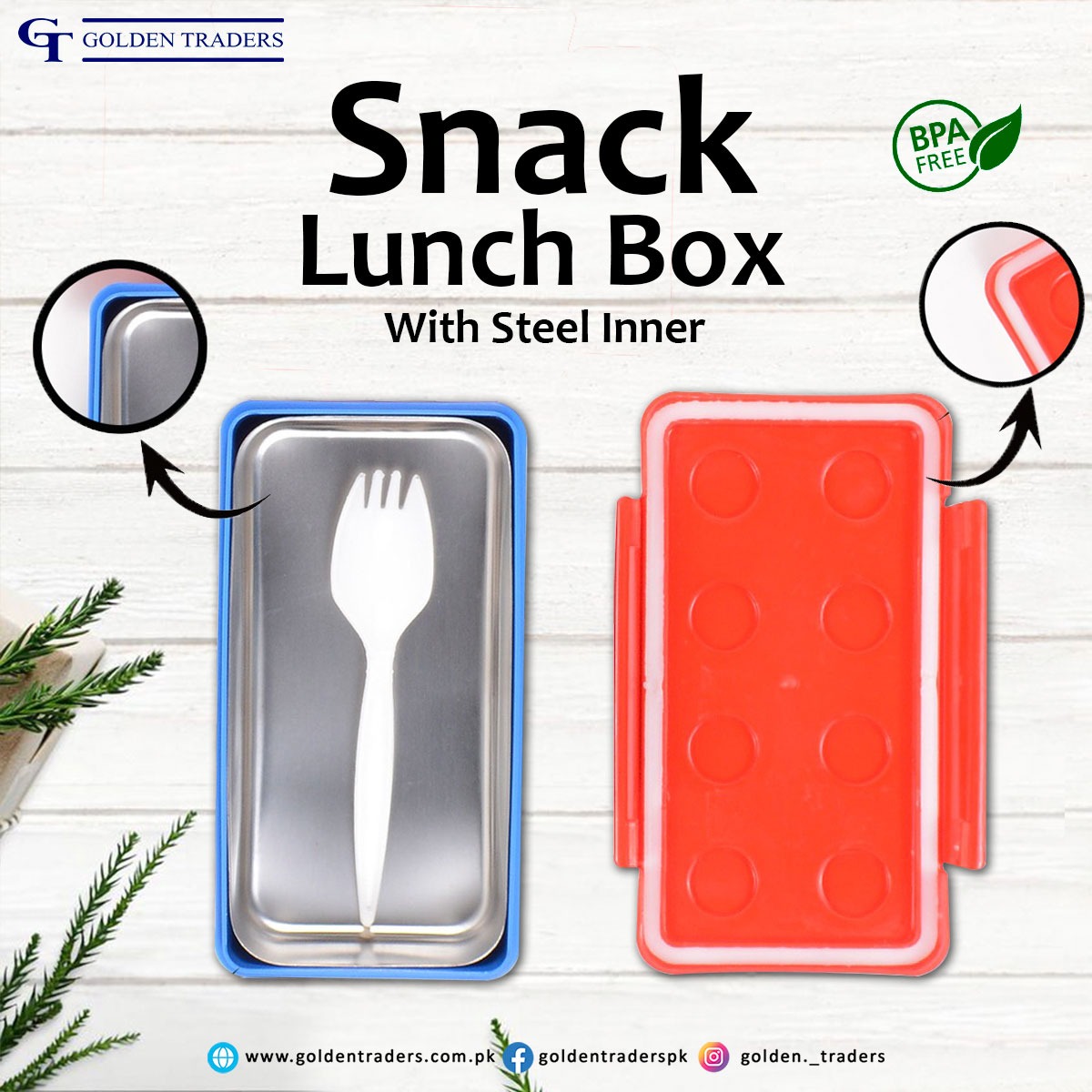 Snack Lunchbox with Steel Inner